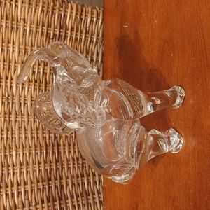 Large Hand Blown Crystal Elephant 9" tall 6.5" long